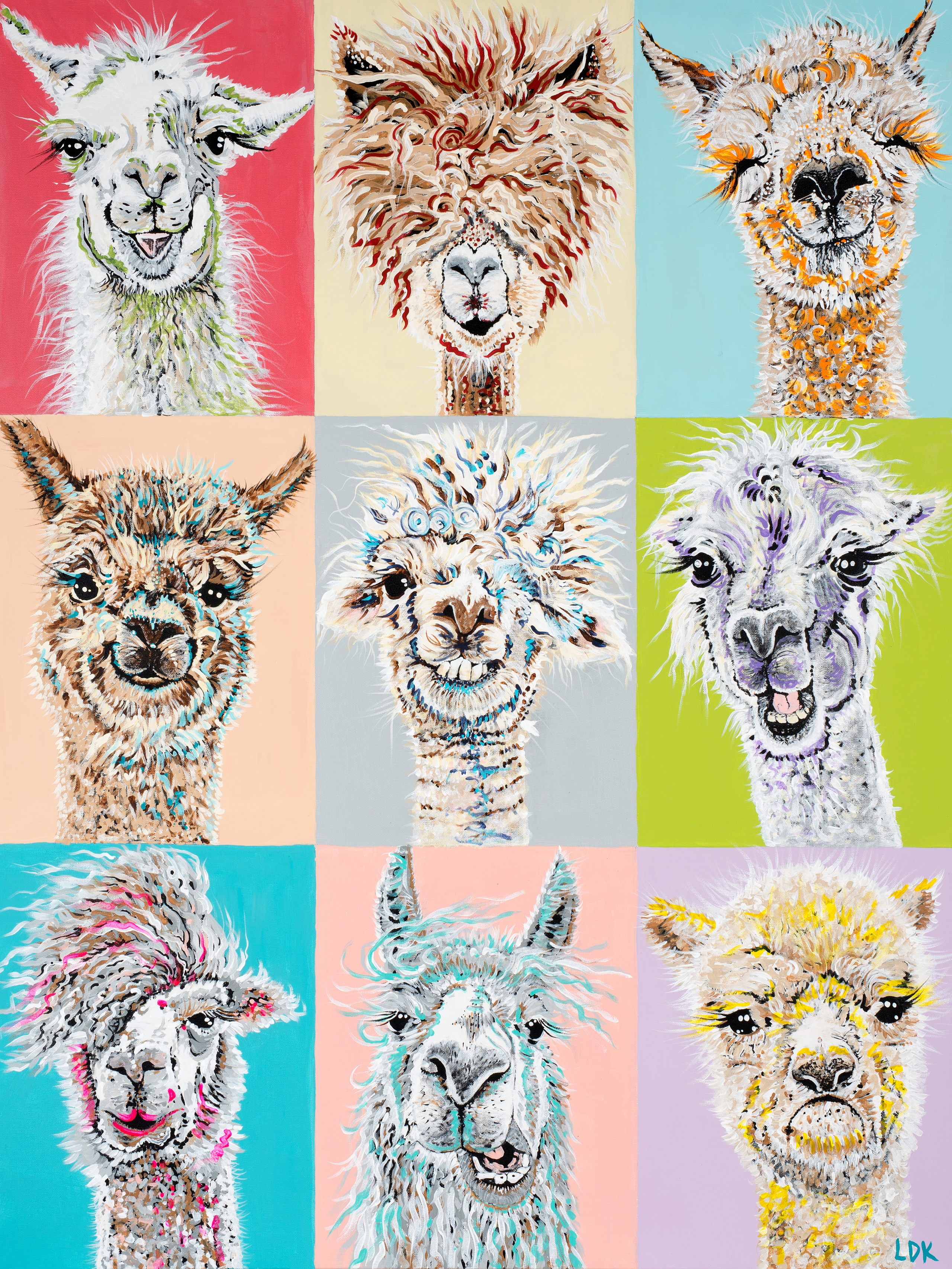 colorful llama painting